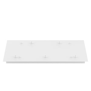 Rosone Rettangolare Metallo Bianco 5 Fori 60X35Cm