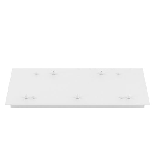 Rosone Rettangolare Metallo Bianco 5 Fori 60X35Cm