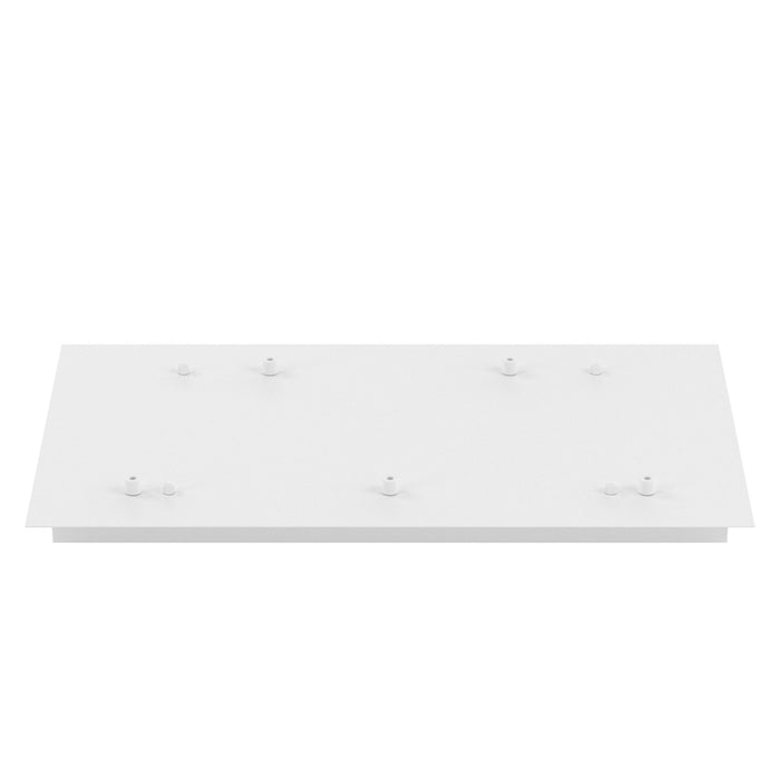 Rosone Rettangolare Metallo Bianco 5 Fori 60X35Cm