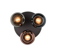 Plafoniera 3 vetri, metallo, nero e multicolor effetto fumé, D 33 cm, Sheldon