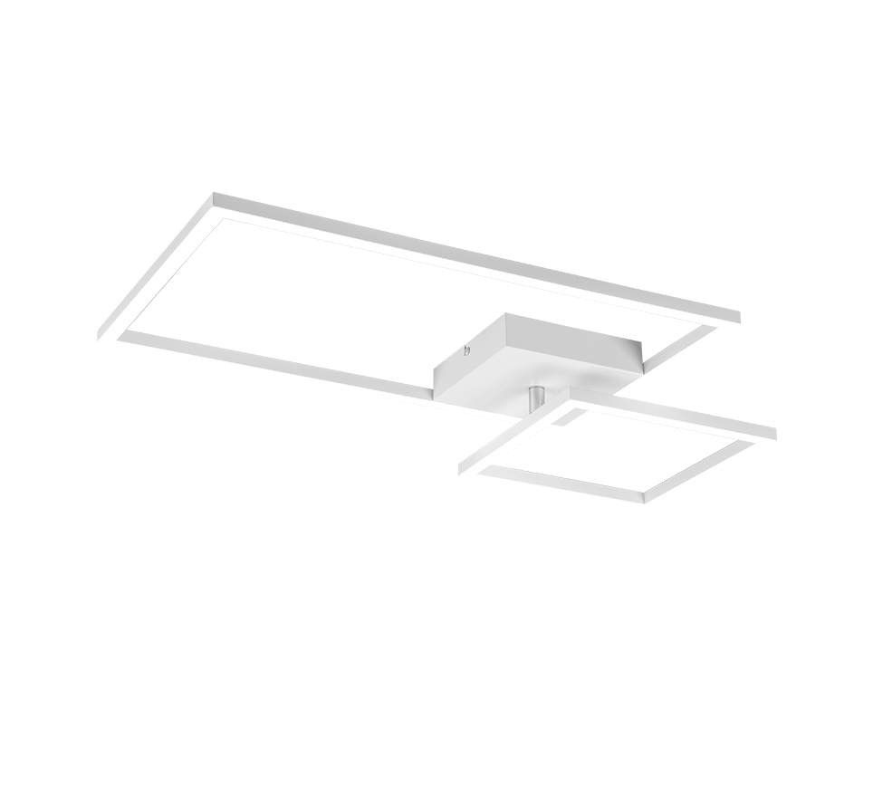 Plafoniera LED con snodo, metallo, bianco, L 63 cm, Padella