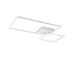 Plafoniera LED con snodo, metallo, bianco, L 63 cm, Padella