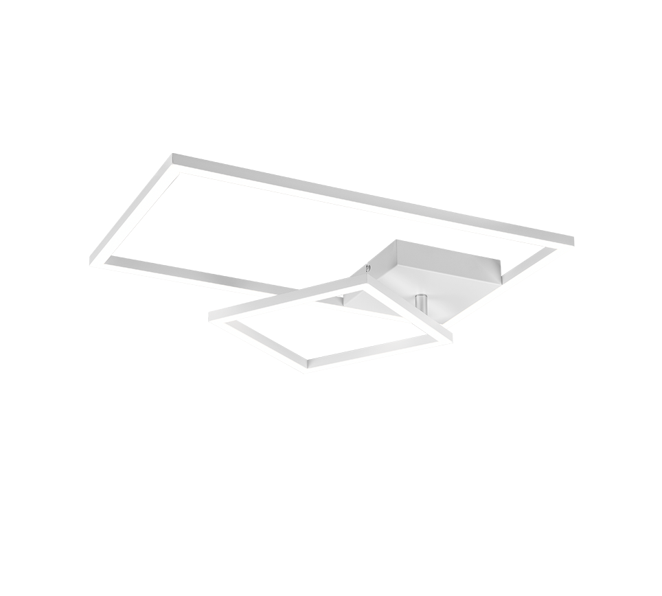 Plafoniera LED con snodo, metallo, bianco, L 63 cm, Padella