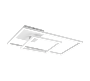 Plafoniera LED con snodo, metallo, bianco, L 63 cm, Padella