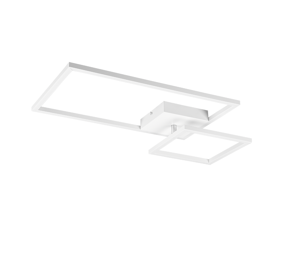 Plafoniera LED con snodo, metallo, bianco, L 63 cm, Padella