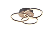 Plafoniera LED 3 cerchi orientabili Bradford effetto legno