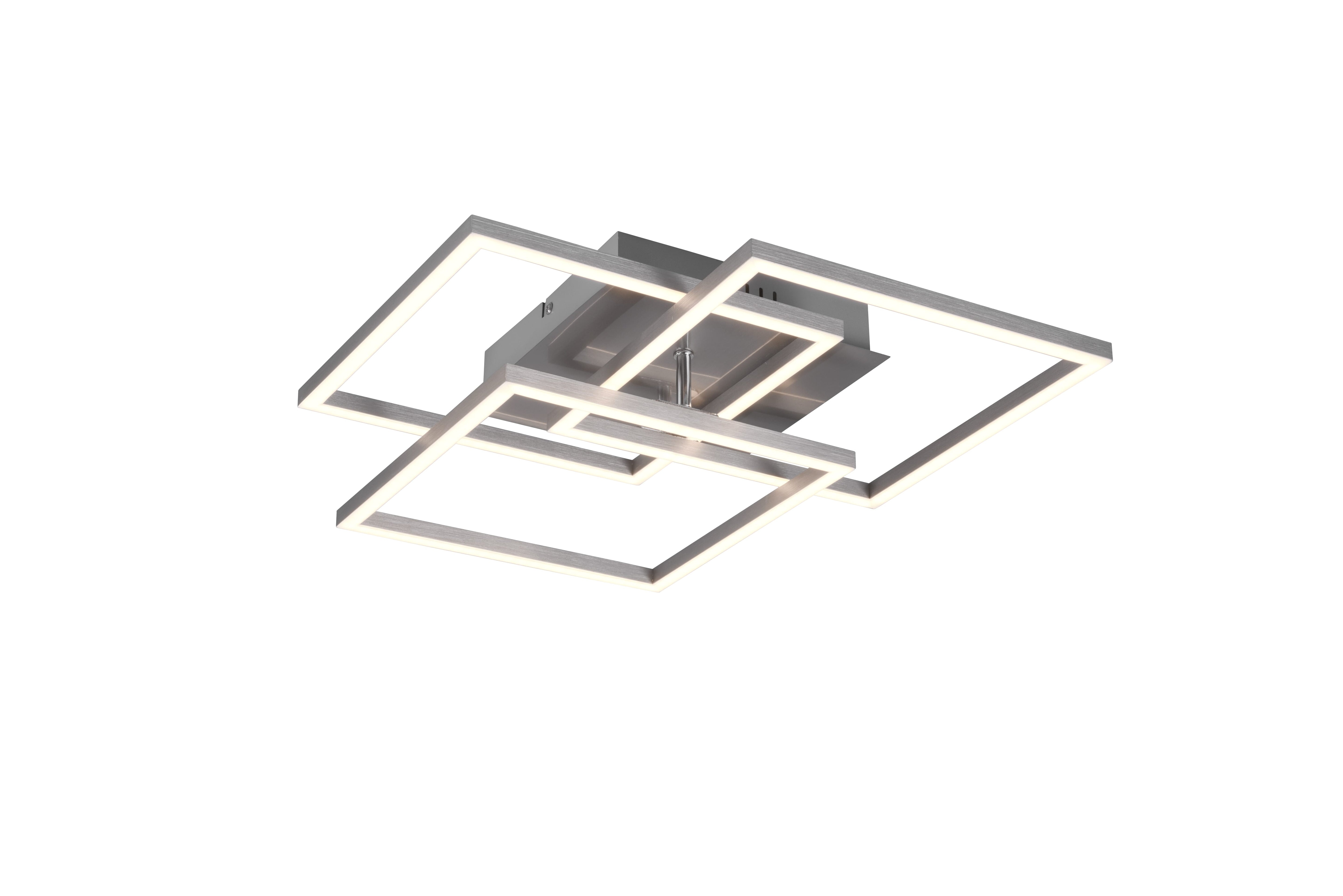 Plafoniera LED 3 quadrati con telecomando Moynash nichel
