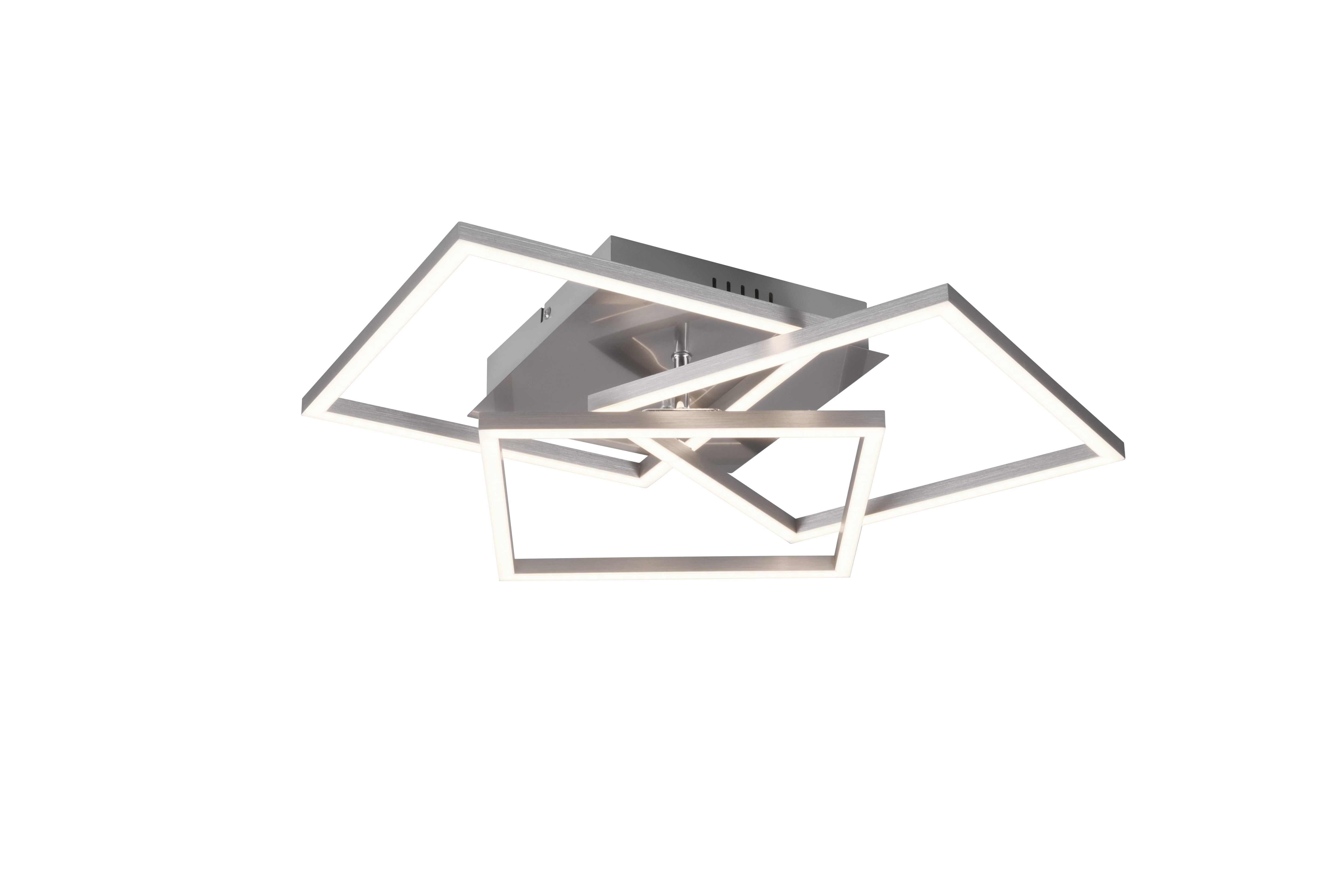 Plafoniera LED 3 quadrati con telecomando Moynash nichel