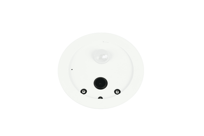 Plafoniera LED con videocamera integrata, plastica, bianco, D40 cm, Aspetta