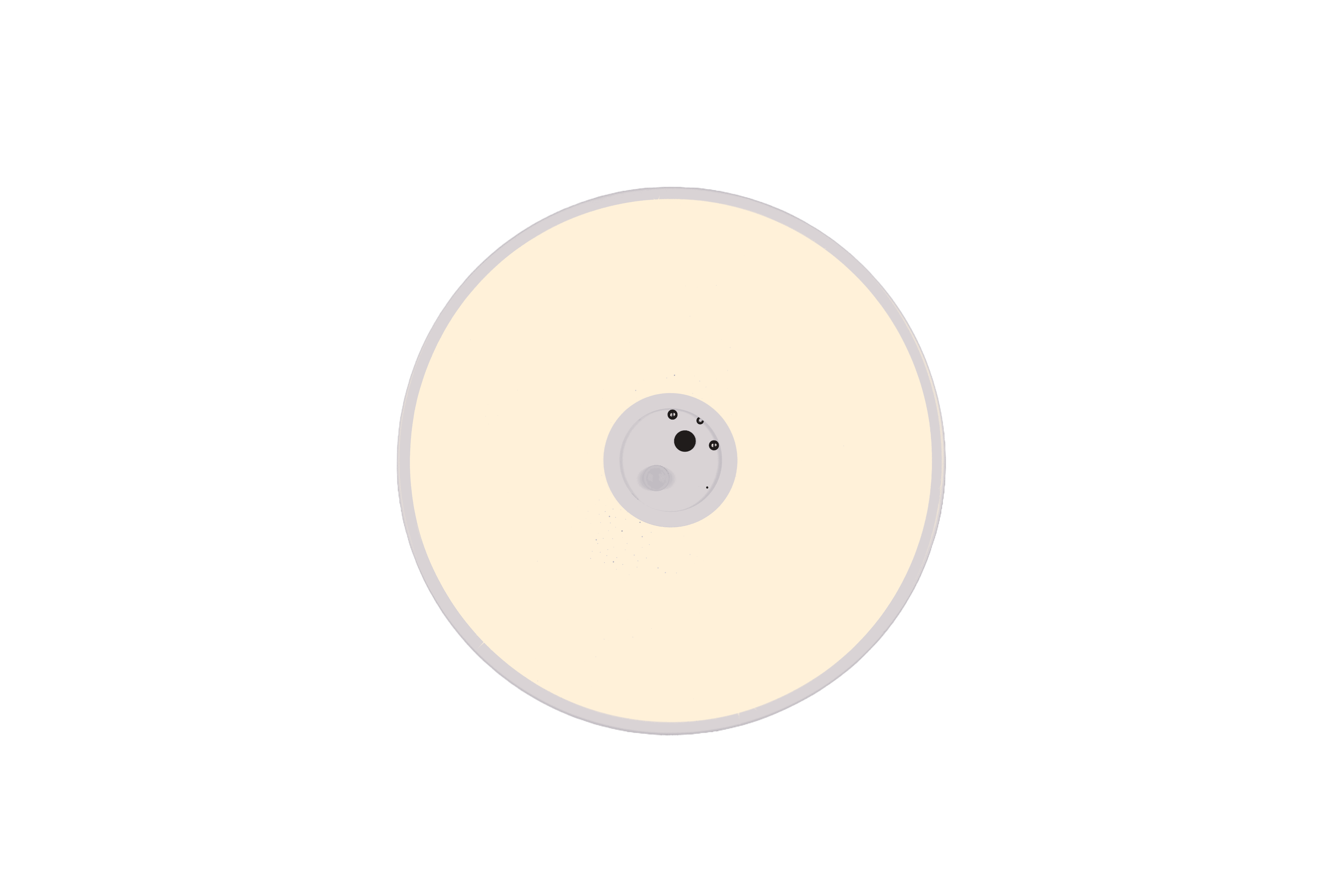 Plafoniera LED con videocamera integrata, plastica, bianco, D40 cm, Aspetta