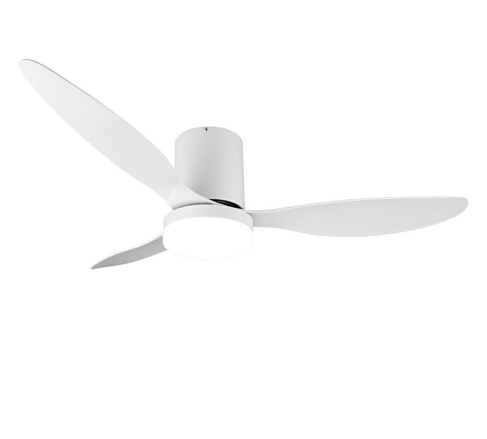 Ventilatore/Plafoniera LED, plastica, bianco opaco, 132x31x132 cm, Göteborg