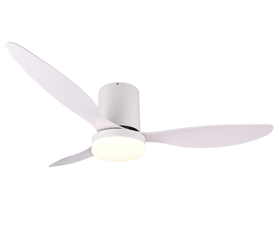 Ventilatore/Plafoniera LED, plastica, bianco opaco, 132x31x132 cm, Göteborg