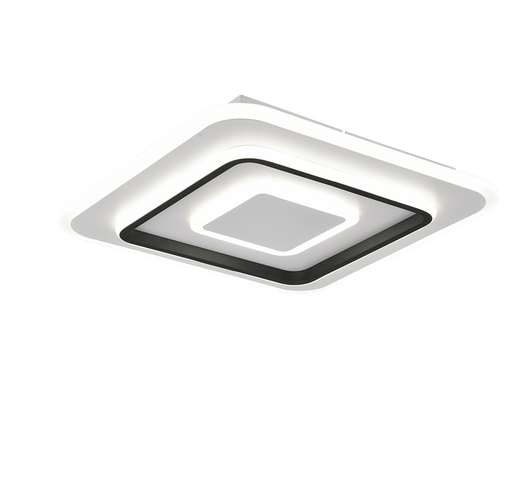 Plafoniera LED, metallo, bianco opaco, 39,5x6,5x39,5 cm, Jora