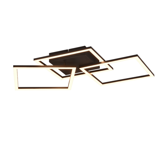 Plafoniera LED, metallo, nero opaco, 74,5x7x35,2 cm, Trail