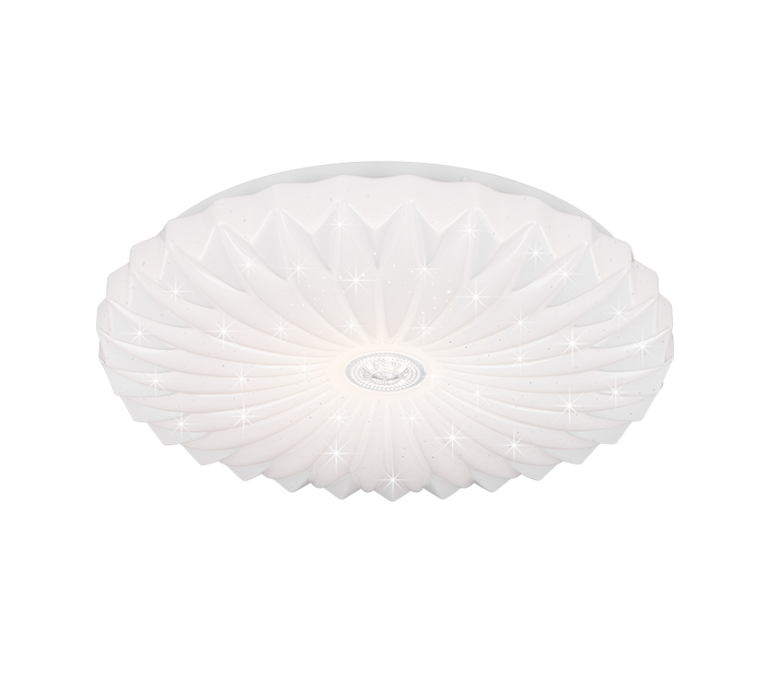 Plafoniera LED, plastica, bianco, 38x7x38 cm, Ataris