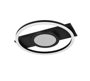 Plafoniera LED rotonda, metallo, nero, L 36 cm, Wheeler