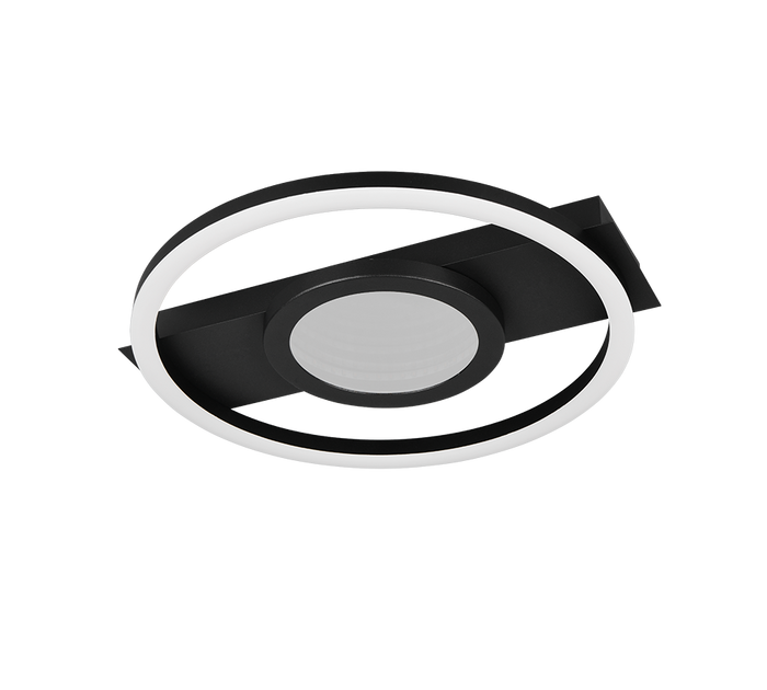 Plafoniera LED rotonda, metallo, nero, L 36 cm, Wheeler