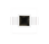 Plafoniera LED quadrata, metallo, bianco, 35x35 cm, Wheeler