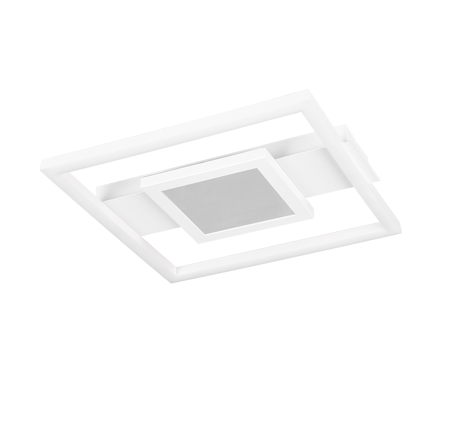 Plafoniera LED quadrata, metallo, bianco, 35x35 cm, Wheeler