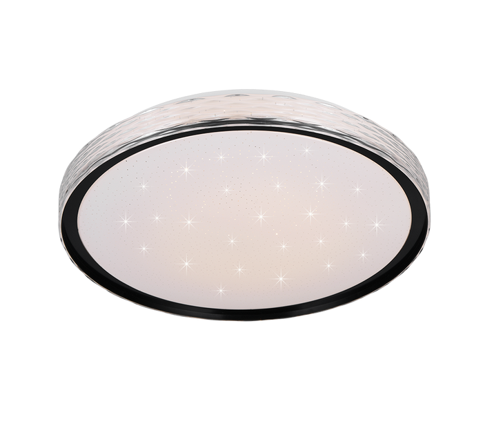 Plafoniera LED cielo stellato, metallo, nero, D 40 cm, Varda