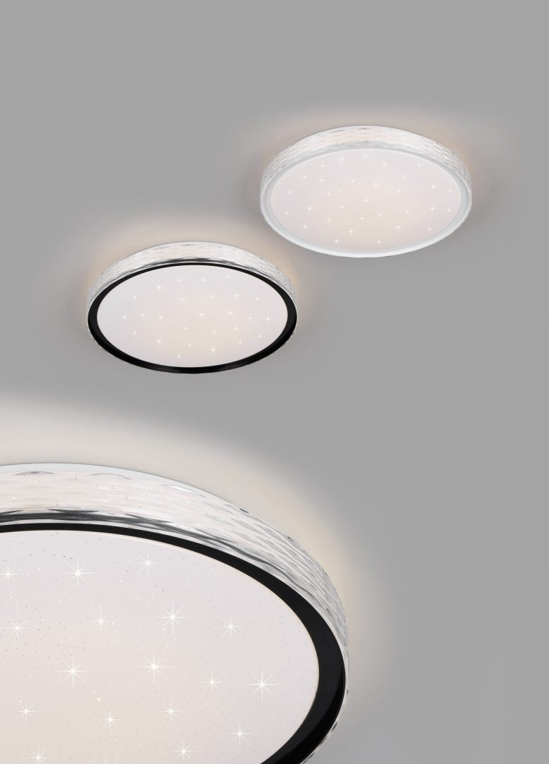 Plafoniera LED cielo stellato, metallo, nero, D 40 cm, Varda