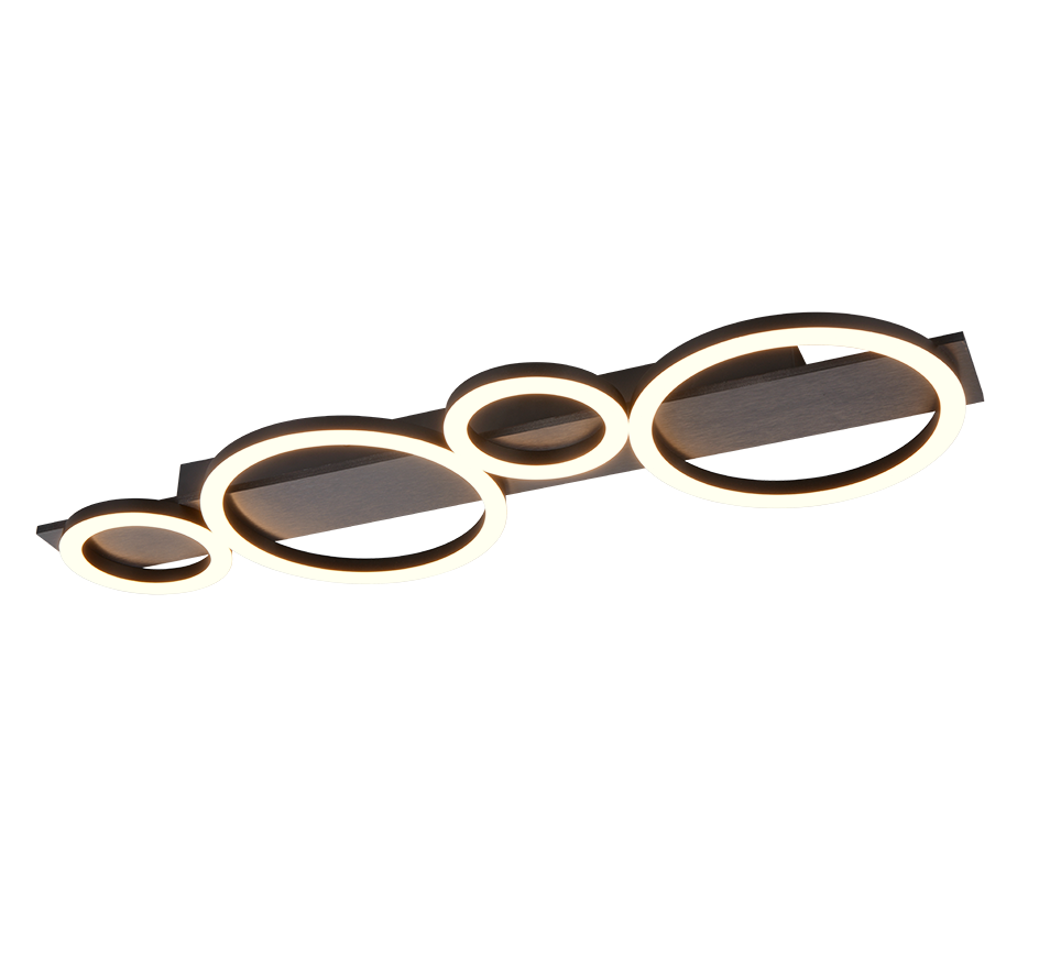 Plafoniera LED, metallo, nero, L 72 cm, Lumos