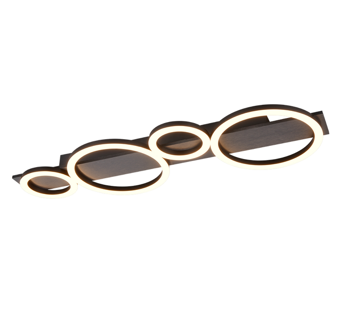 Plafoniera LED, metallo, nero, L 72 cm, Lumos