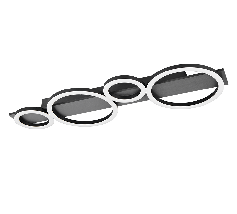 Plafoniera LED, metallo, nero, L 72 cm, Lumos