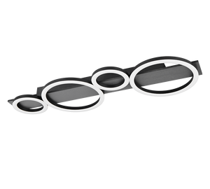 Plafoniera LED, metallo, nero, L 72 cm, Lumos