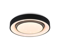Plafoniera LED effetto cielo stellato, bordo nero, D 38 cm, Mona