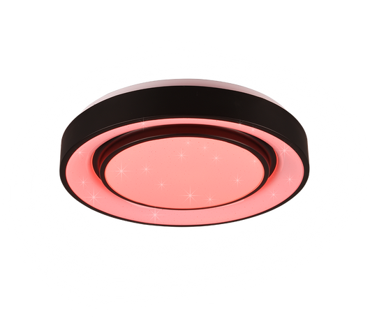 Plafoniera LED effetto cielo stellato, bordo nero, D 38 cm, Mona