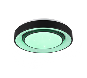 Plafoniera LED effetto cielo stellato, bordo nero, D 38 cm, Mona