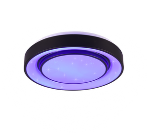 Plafoniera LED effetto cielo stellato, bordo nero, D 38 cm, Mona