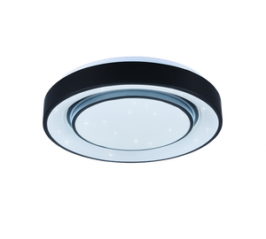 Plafoniera LED effetto cielo stellato, bordo nero, D 38 cm, Mona