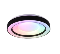 Plafoniera LED RGB effetto stelle, nero e cromo, 49x8 cm, Arco