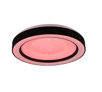Plafoniera LED RGB effetto stelle, nero e cromo, 49x8 cm, Arco
