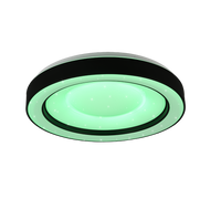 Plafoniera LED RGB effetto stelle, nero e cromo, 49x8 cm, Arco