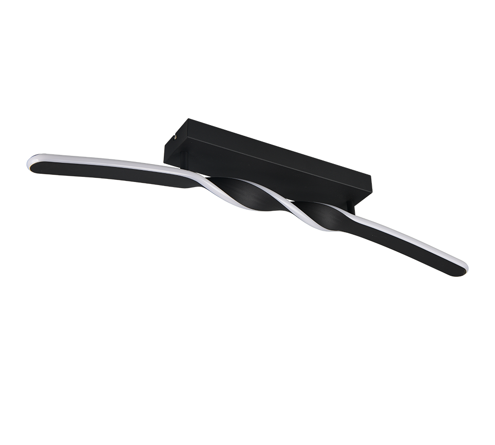 Plafoniera LED, metallo, nero, L 80 cm, Ginko