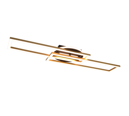 Plafoniera LED orientabile, base illuminata, nero e oro, L 90 cm, Twister