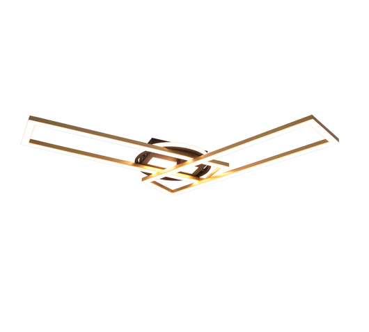 Plafoniera LED orientabile, base illuminata, nero e oro, L 90 cm, Twister