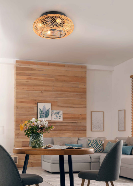 Plafoniera con Ventilatore estate/inverno, carta e metallo, D50 cm Lillesand