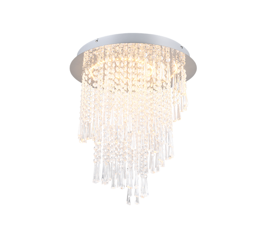 Plafoniera LED con pendenti, metallo cromato, D 45 cm, Pomp