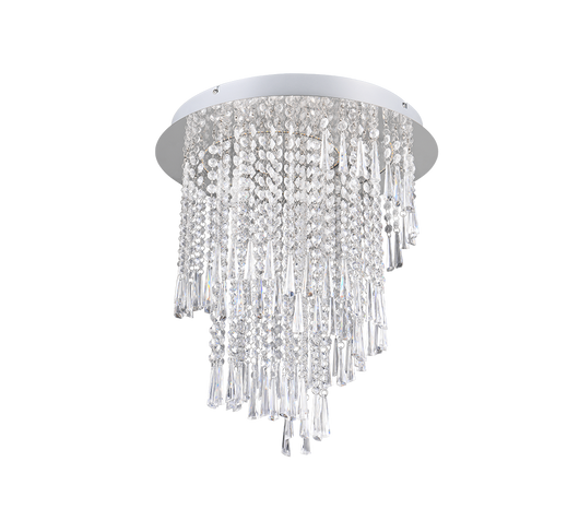 Plafoniera LED con pendenti, metallo cromato, D 45 cm, Pomp