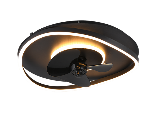 Plafoniera con Ventilatore estate/inverno, metallo, nero, D 50 cm Sortland