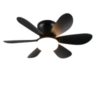 Ventilatore/Plafoniera LED, plastica, nero opaco, 53x16x53 cm, Lund