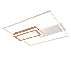 Plafoniera LED, metallo, grigio, 53x4,5x50 cm, Spiro