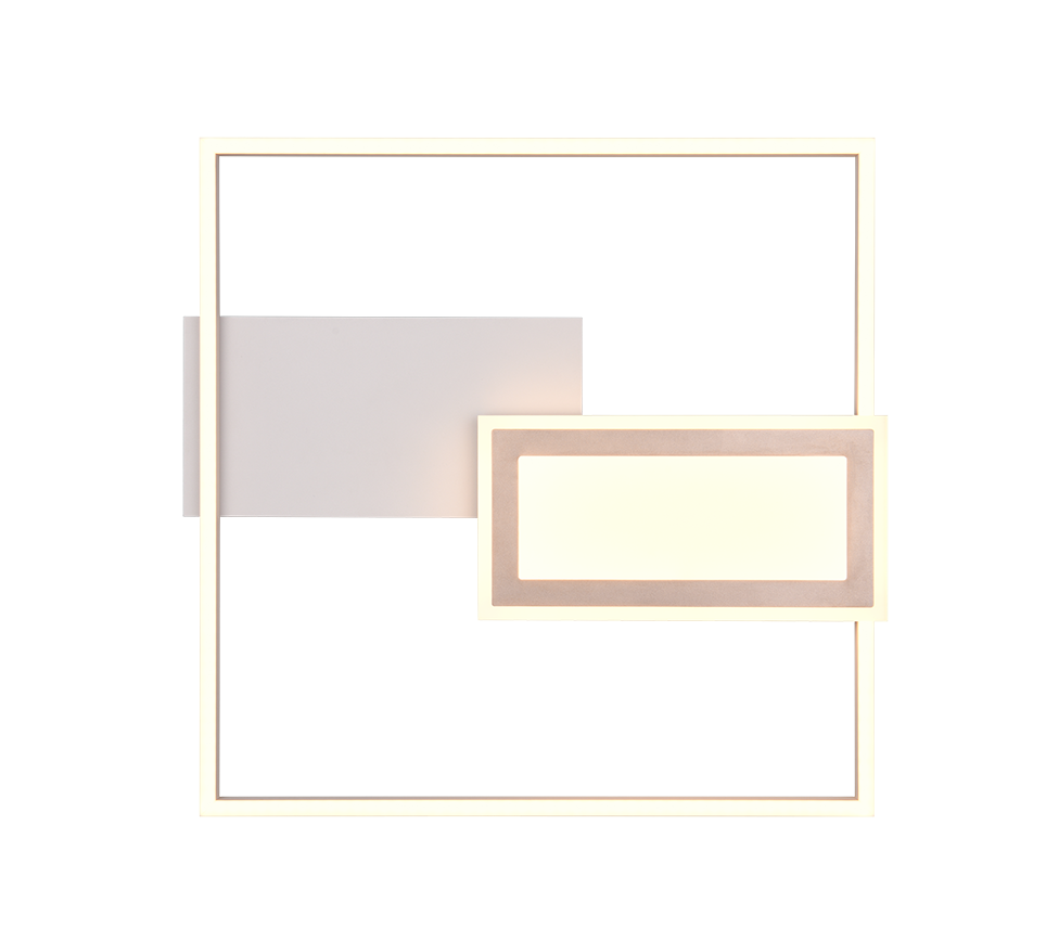 Plafoniera LED, metallo, grigio, 53x4,5x50 cm, Spiro