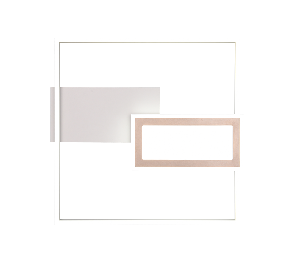 Plafoniera LED, metallo, grigio, 53x4,5x50 cm, Spiro