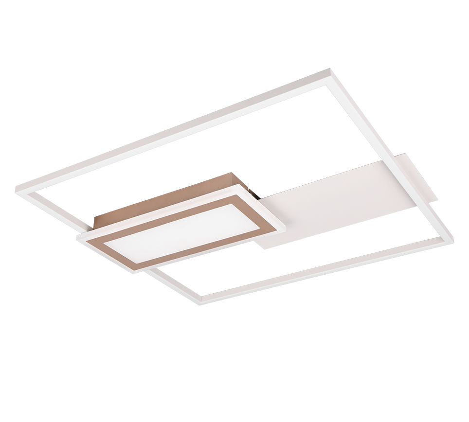 Plafoniera LED, metallo, grigio, 53x4,5x50 cm, Spiro