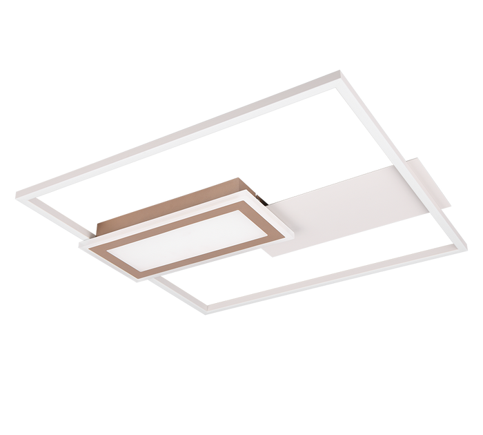 Plafoniera LED, metallo, grigio, 53x4,5x50 cm, Spiro